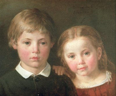 Benno sechs Jahre und Elna, vier Jahre, 1864 von Bengt Nordenberg